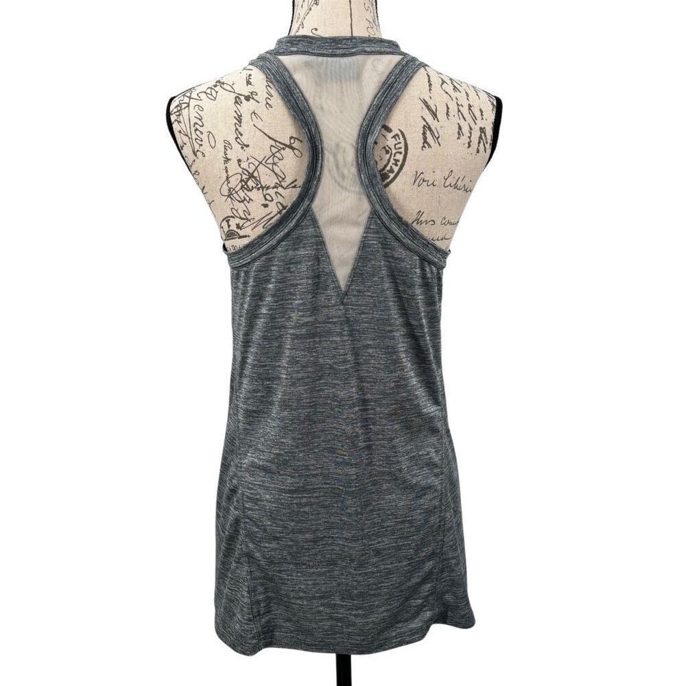 Athleta Utopia Mesh Racer Back Tank Top Grey Heather Size Small - Picture 4 of 7